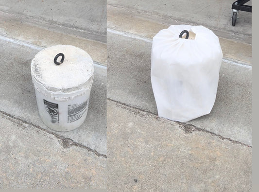 5Gal Concrete weight cover (white heavy duty poly)