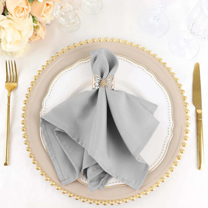 10 Pack White Cloth Napkins (Polyester-All Colors)