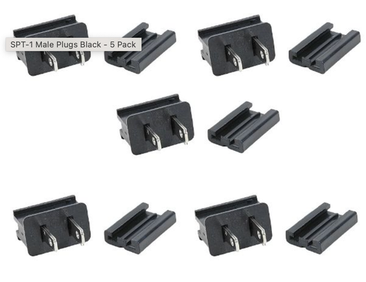 Black Male Plugs (5 Pack)