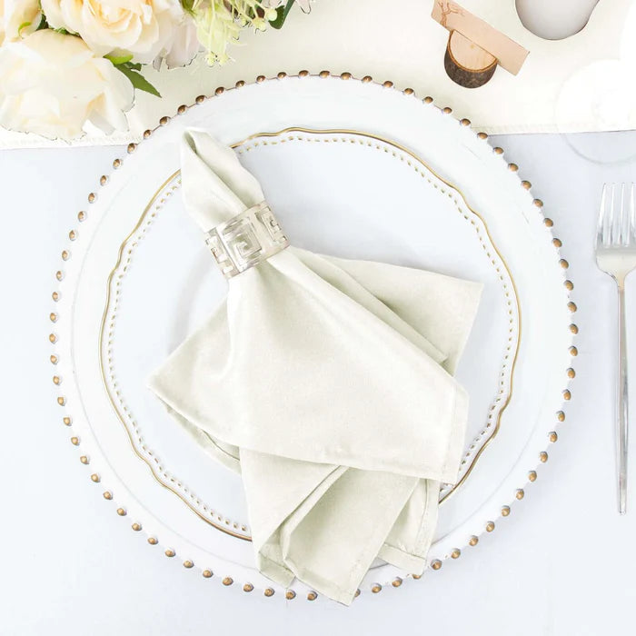 10 Pack White Cloth Napkins (Polyester-All Colors)