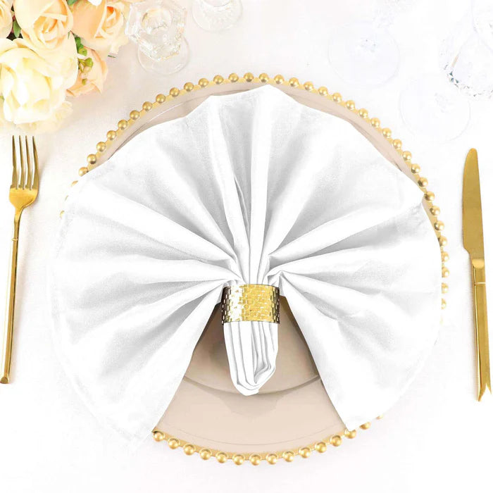 10 Pack White Cloth Napkins (Polyester-All Colors)